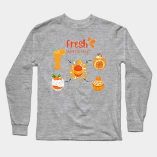 Orange Fresh Summer Fruit Long Sleeve T-Shirt